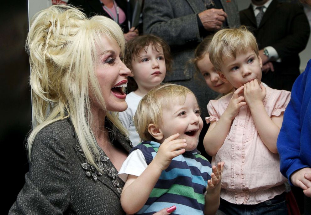 PHOTO: Dolly Parton launches the UK version of her non-profit, Imagination Library, in Aughton, England.