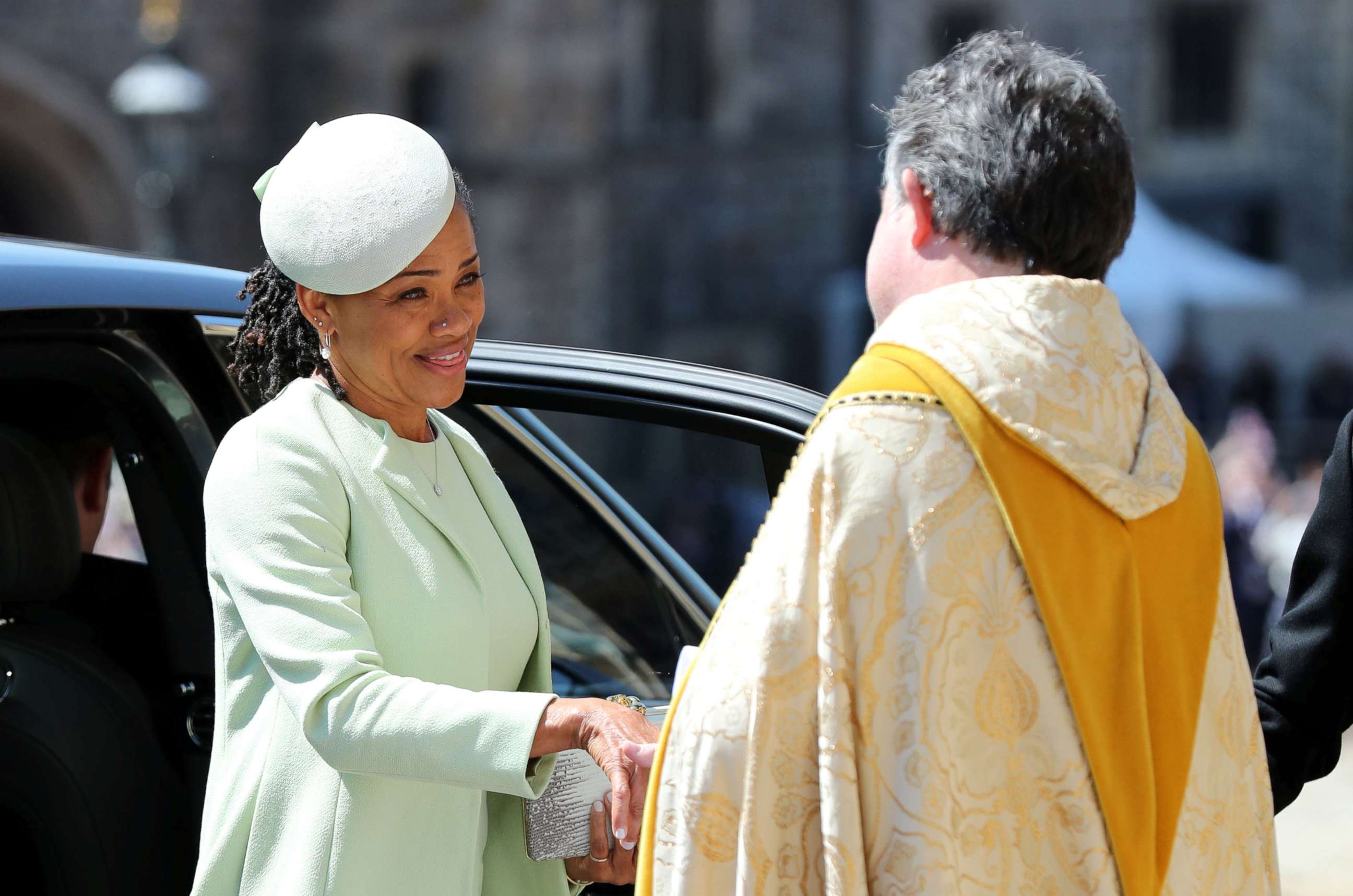 PHOTO: Doria Ragland arrives at St George's Chapel at Windsor Castle for the wedding of Meghan Markle and Prince Harry in Windsor, May 19, 2018.