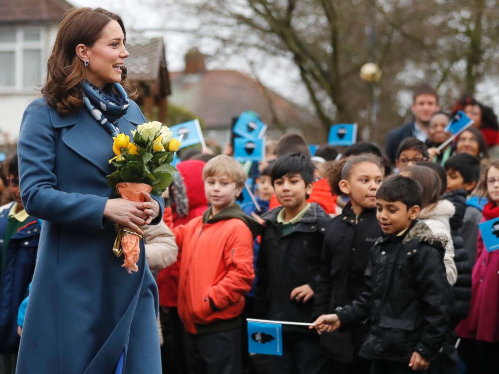 PHOTO: Britains Kate, The Duchess of Cambridge, arrives for a visit to Roe Green Junior School in London, Jan. 23, 2018.