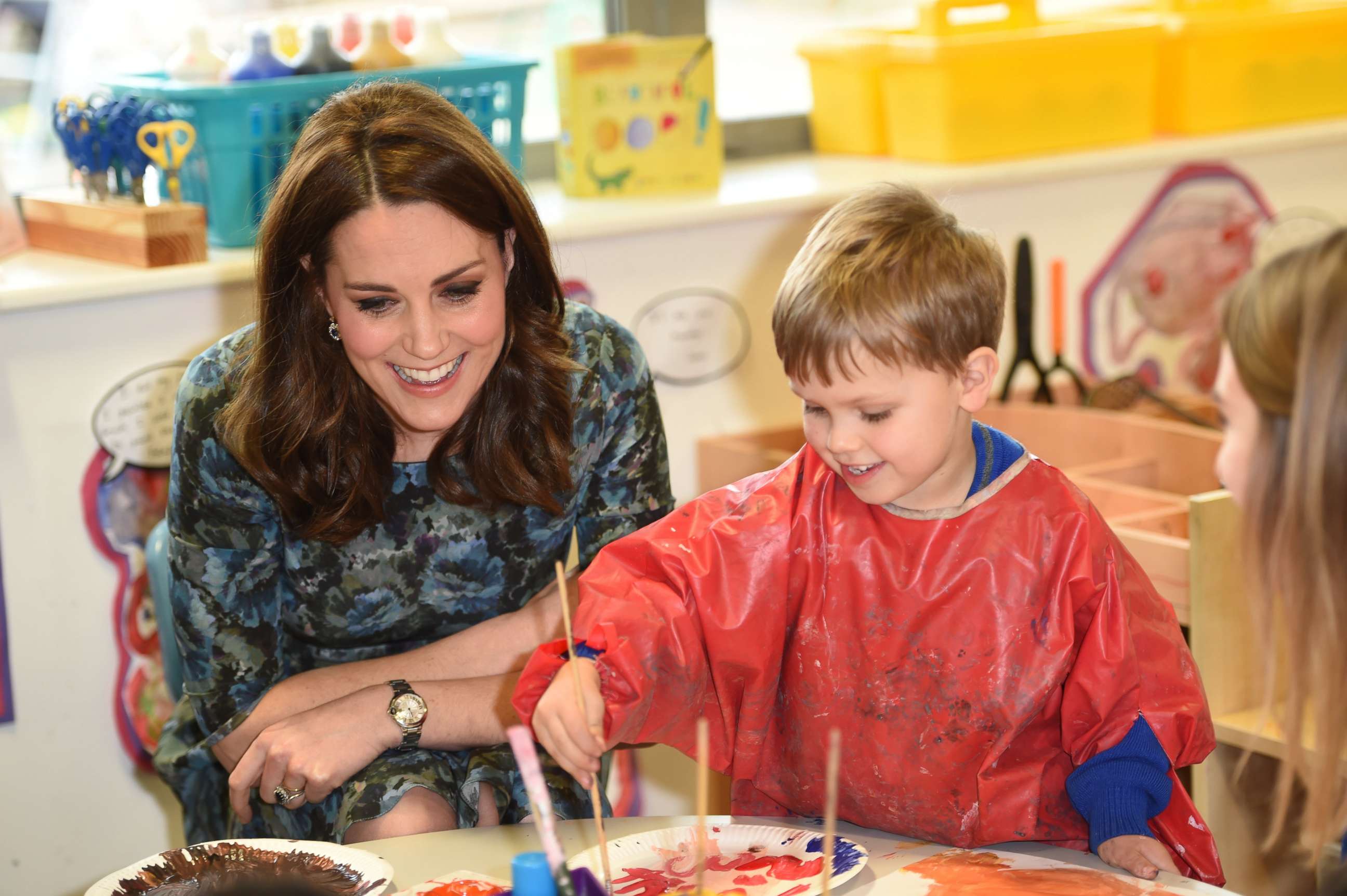 PHOTO: Catherine, Duchess of Cambridge, visits the Reach Academy Feltham, a school working in partnership with Place2Be and other organizations to support children, families and the whole school community, Jan. 10, 2018, in London. 