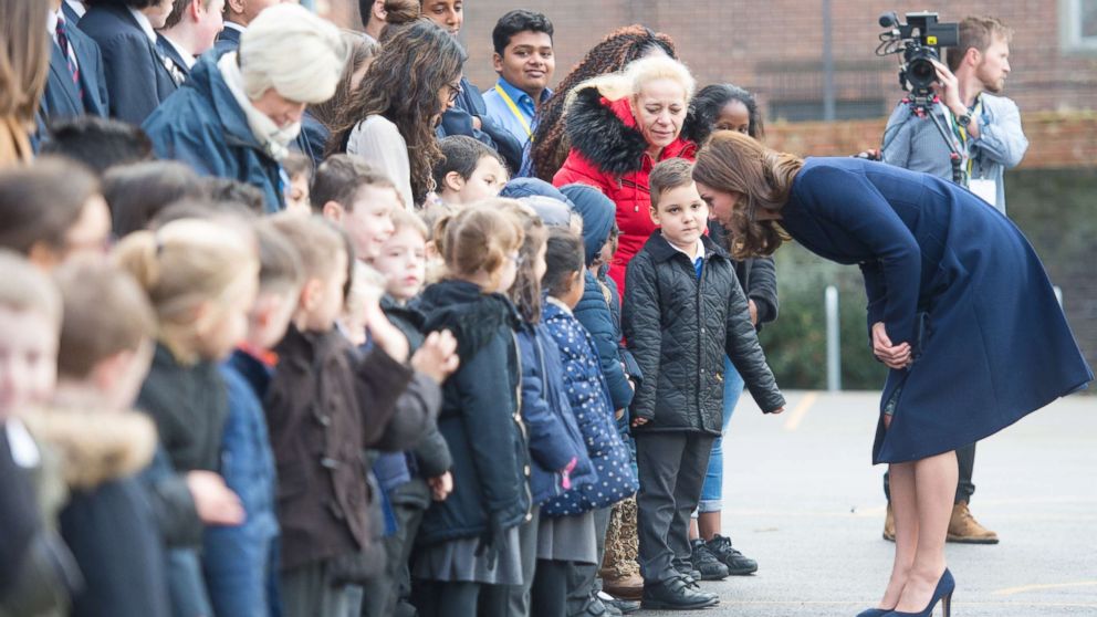 PHOTO: Kate Middleton, Duchess of Cambridge, visits the Reach Academy school who is working in partnership with Place2Be and other organisations to support children, families and the whole school community, Jan. 10, 2018, in Feltham, London.
