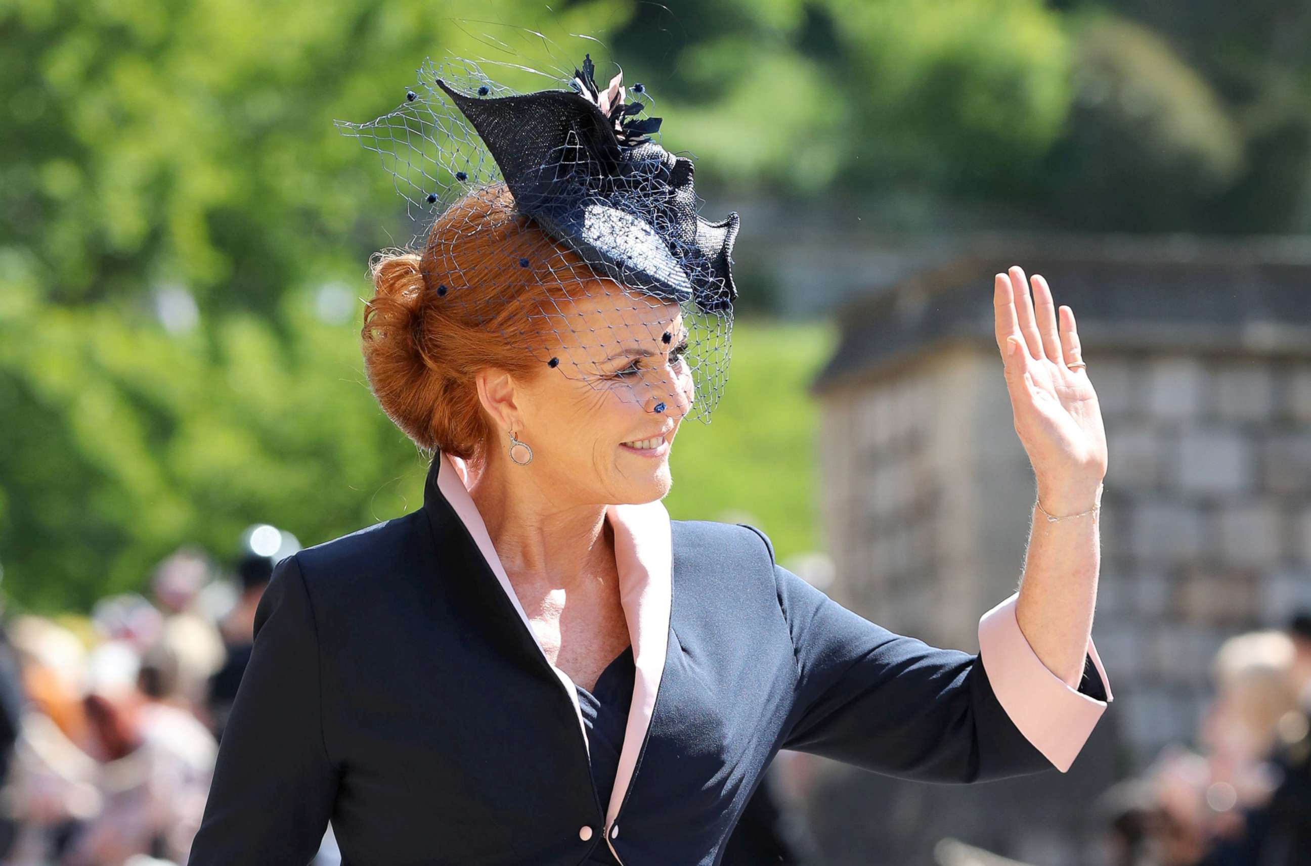 PHOTO: Sarah, Duchess of York arrives at St George's Chapel at Windsor Castle for the wedding of Meghan Markle and Prince Harry in Windsor, May 19, 2018.