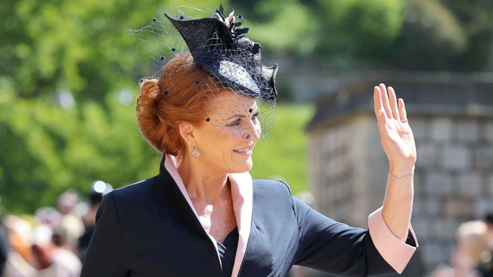 PHOTO: Sarah, Duchess of York arrives at St George's Chapel at Windsor Castle for the wedding of Meghan Markle and Prince Harry in Windsor, May 19, 2018.