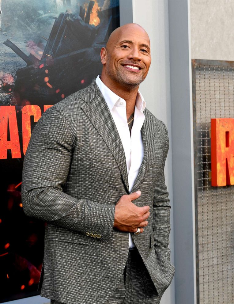 PHOTO: Dwayne Johnson attends the premiere of Warner Bros. Pictures' "Rampage" at the Microsoft Theatre in Los Angeles, April 4, 2018.