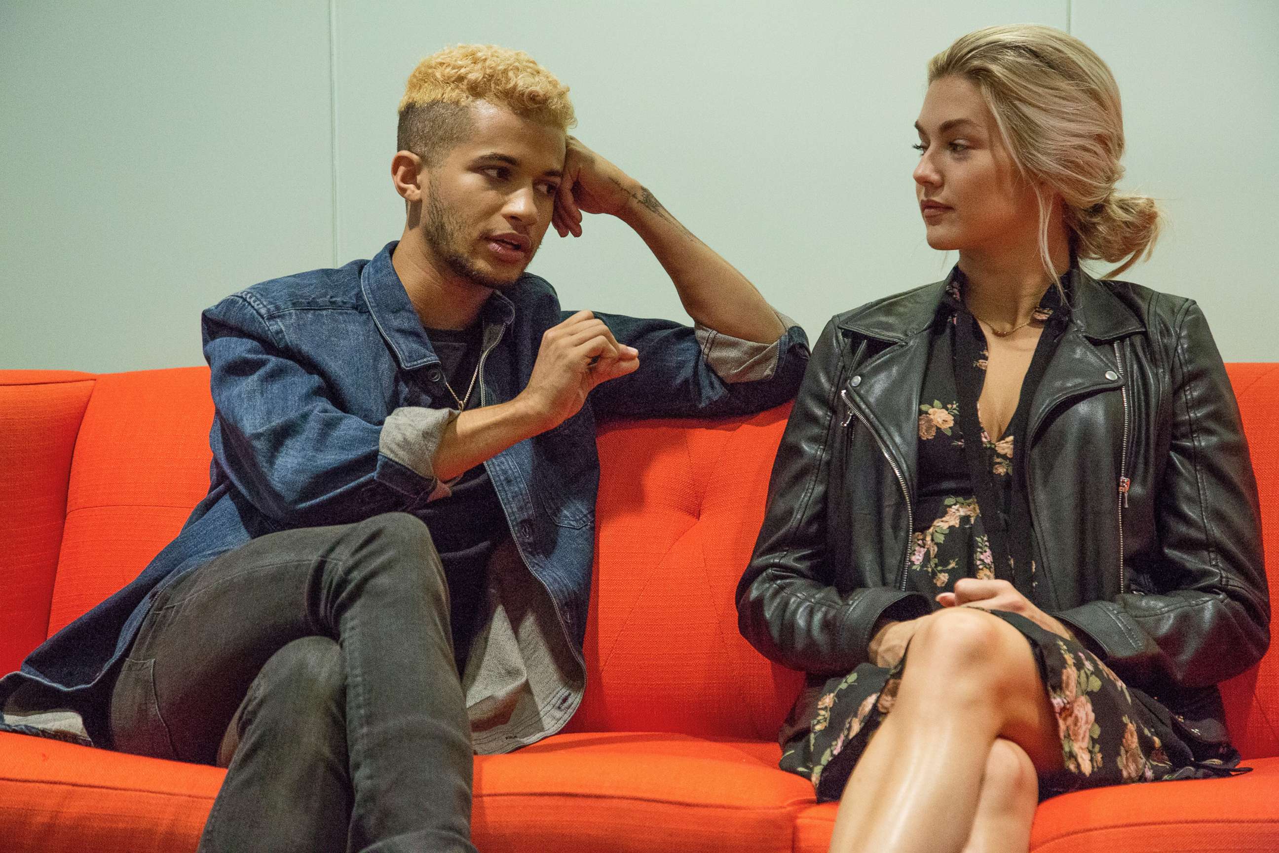 PHOTO: Jordan Fisher and Lindsay Arnold from season 25 of "Dancing with the Stars" talk about their experience on the show on Sept. 9, 2017.