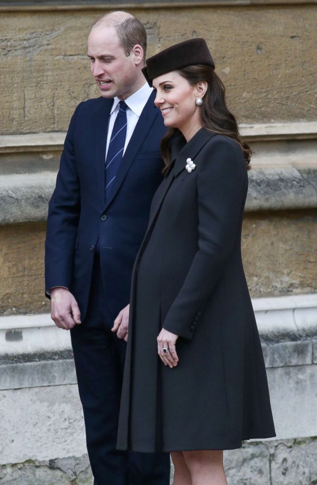 PHOTO: Il principe William e Kate lasciano il servizio di Pasqua Mattins alla St George's Chapel, Windsor, 1 aprile 2018.