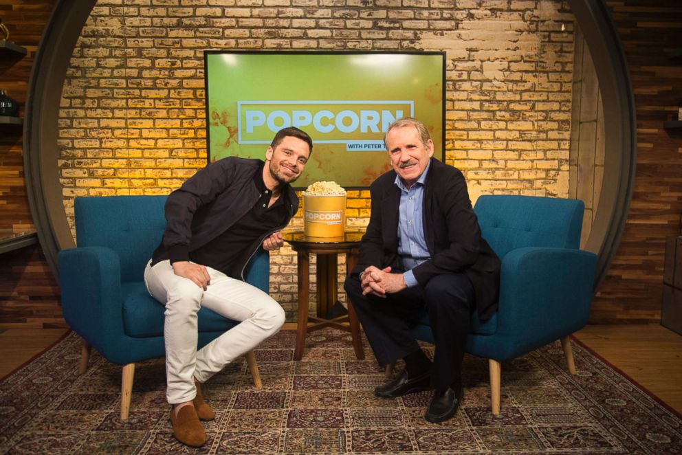 PHOTO: Sebastian Stan appears on "Popcorn with Peter Travers" at ABC News studios, May 3, 2018, in New York City.