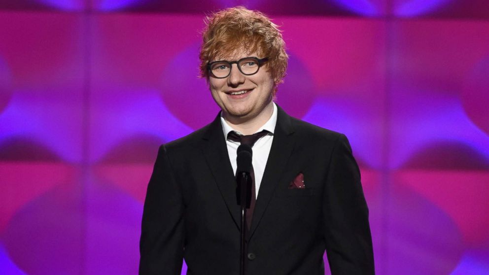PHOTO: Ed Sheeran speaks onstage at Billboard Women in Music 2017 at The Ray Dolby Ballroom at Hollywood & Highland Center, Nov. 30, 2017 in Hollywood, Calif.