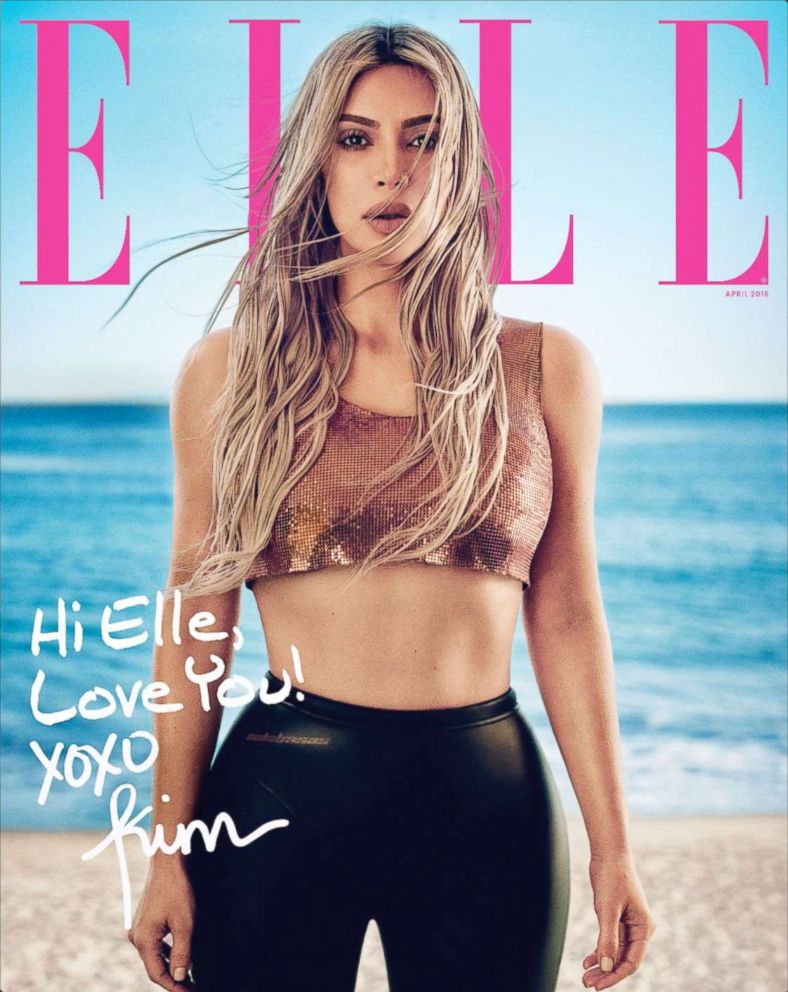 PHOTO: Kim Kardashian West appears on the cover of the April issue of Elle. 