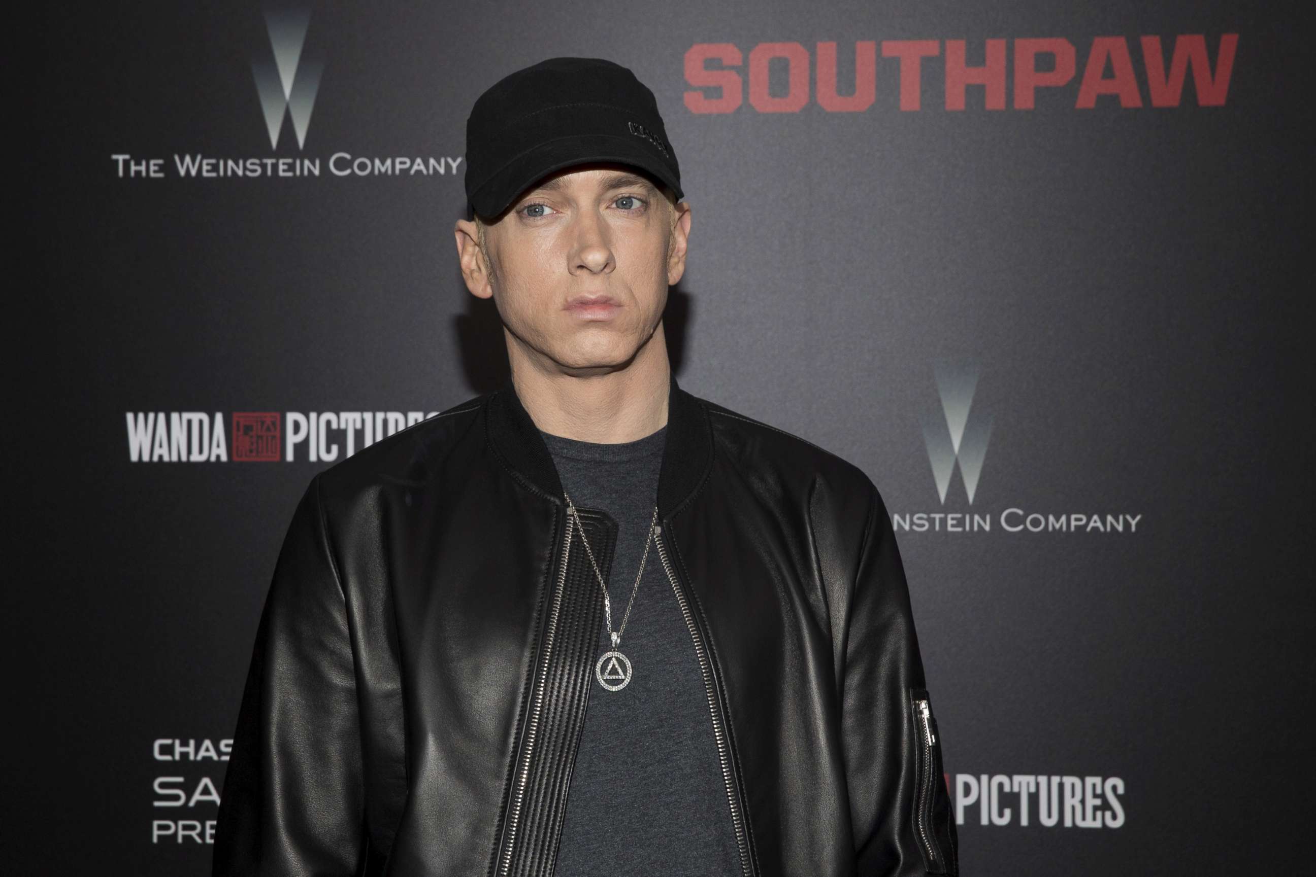 PHOTO: Eminem attends the premiere of "Southpaw" in New York, July 20, 2015. 