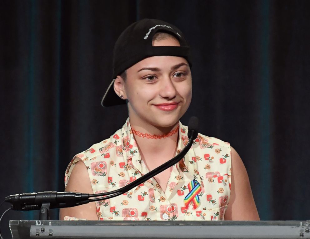 PHOTO: Activist Emma Gonzalez speaks onstage at The Center Dinner 2018 at Cipriani Wall Street on April 19, 2018 in New York City.  