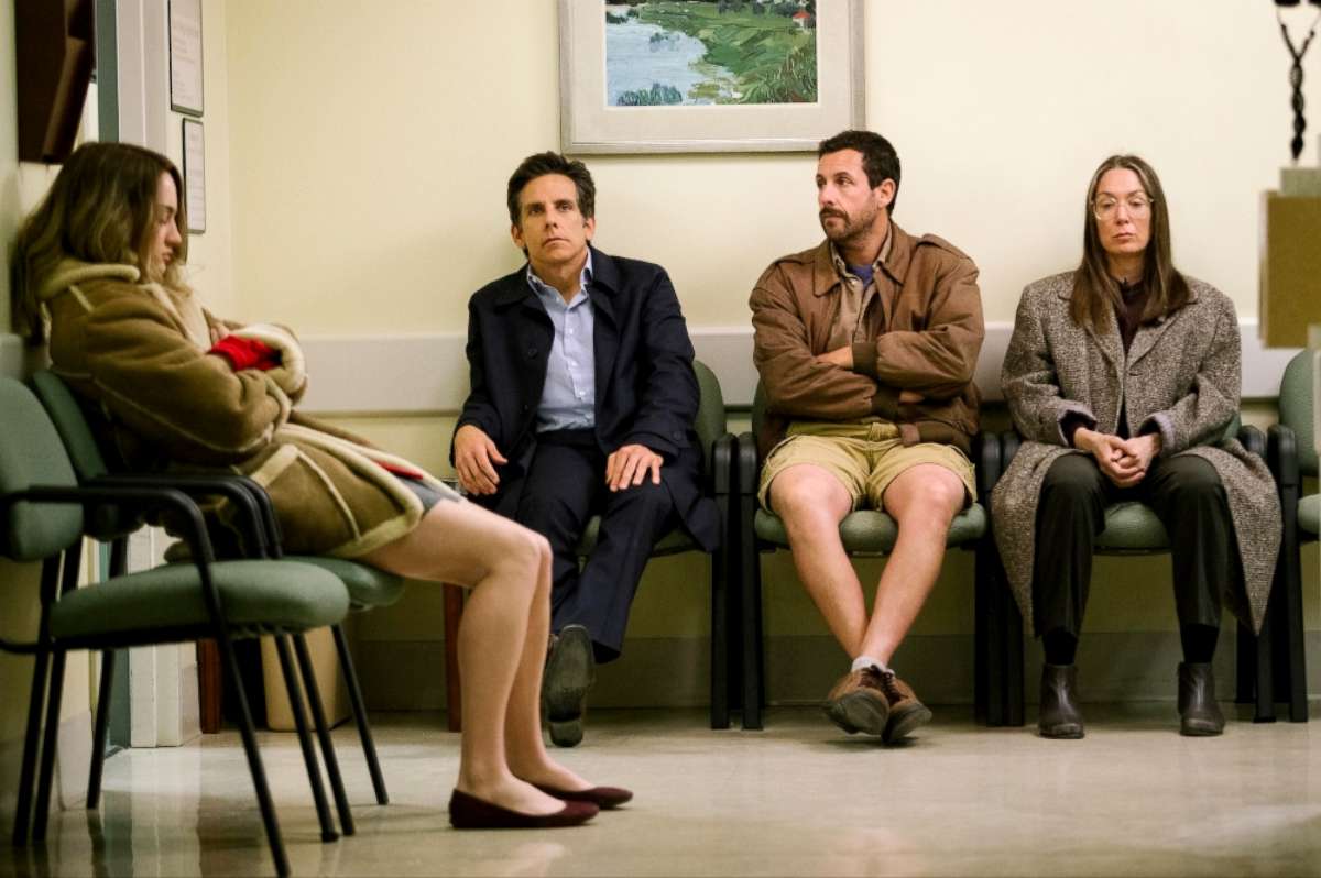 PHOTO: Adam Sandler, Ben Stiller, Elizabeth Marvel and Grace Van Patten in a scene from "The Meyerowitz Stories (New and Selected)."