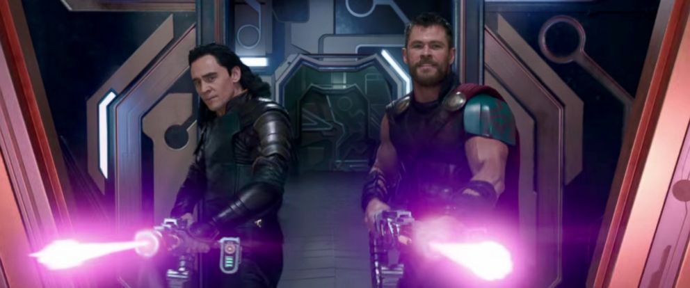 PHOTO: Tom Hiddleston and Chris Hemsworth in a scene from "Thor: Ragnarok."