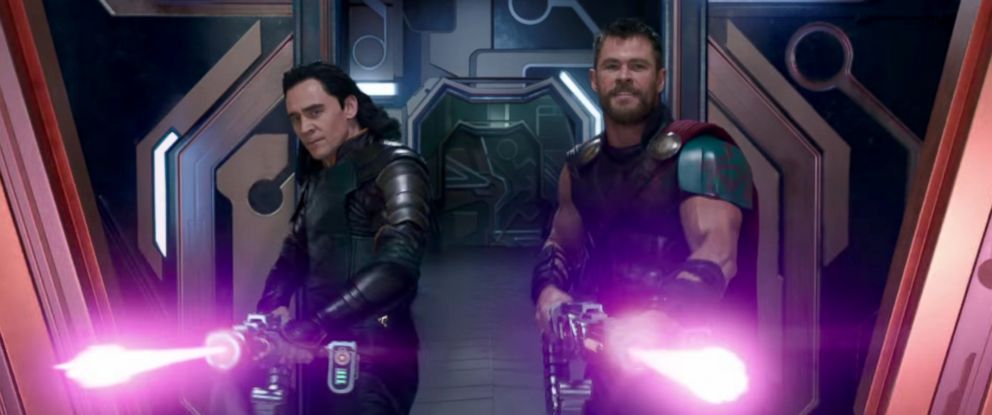 PHOTO: Tom Hiddleston and Chris Hemsworth in a scene from "Thor: Ragnarok."