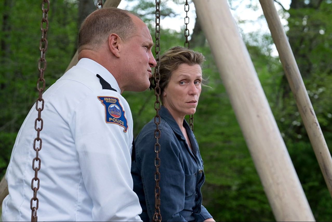 PHOTO: Woody Harrelson and Frances McDormand in a scene from "Three Billboards Outside Ebbing, Missouri."