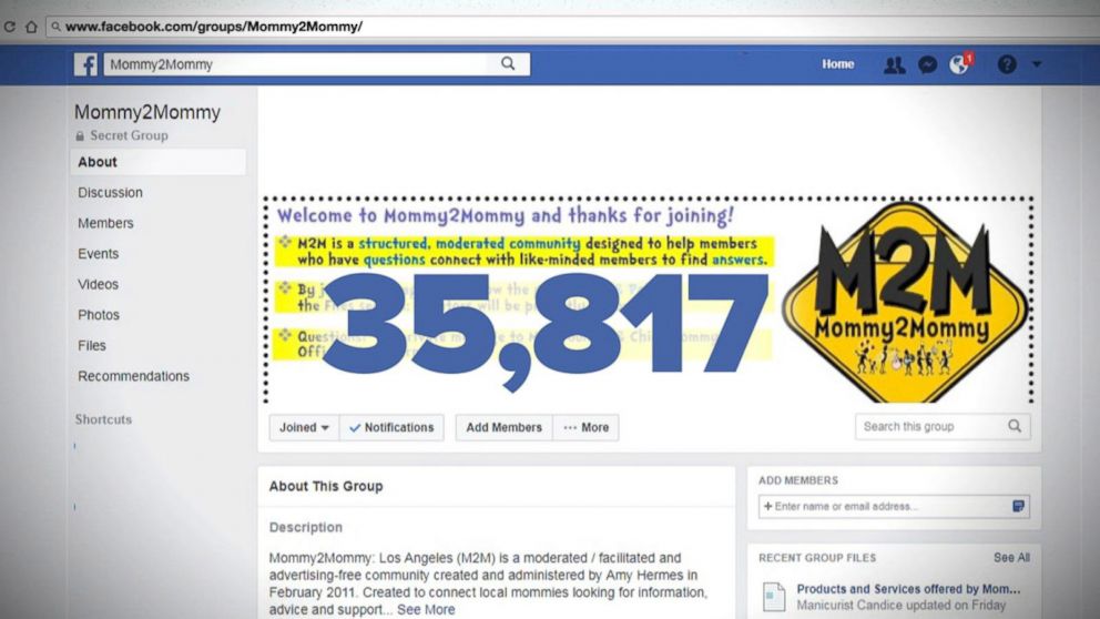 PHOTO: The Mommy 2 Mommy secret Facebook group has created an online community of support for its 35,817 members. 