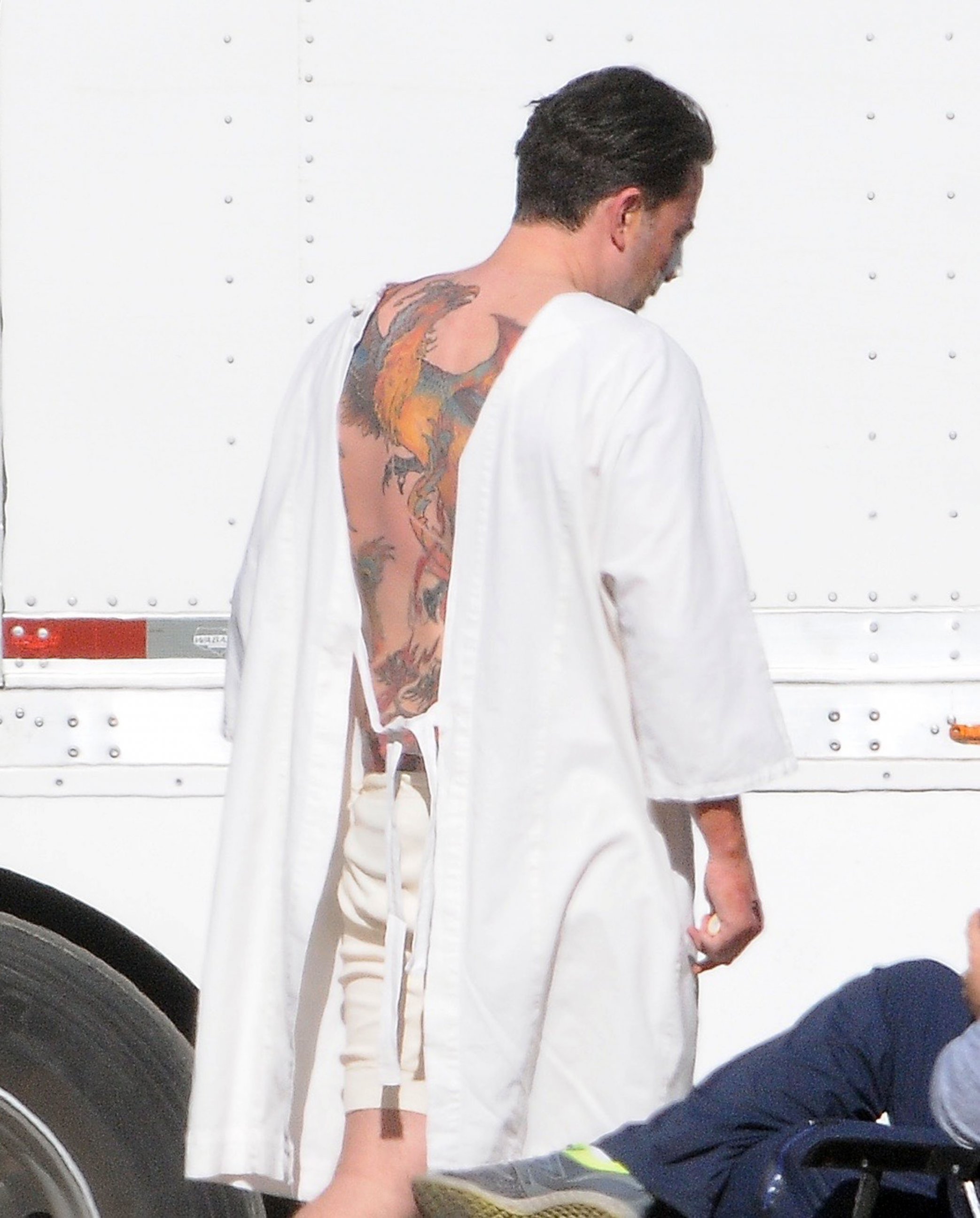 PHOTO:  Ben Affleck on the set of his new movie "Live By Night," Dec. 8, 2015 in Los Angeles. 