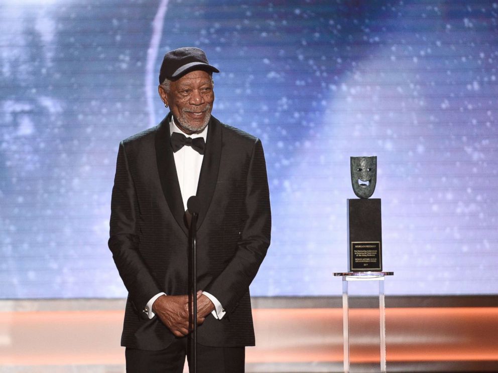 PHOTO: Morgan Freeman onstage during the 24th Annual Screen Actors Guild Awards at The Shrine Auditorium, Jan. 21, 2018, in Los Angeles.