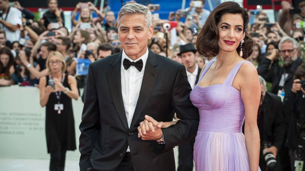 PHOTO: George Clooney and his wife Amal Alamuddin arrive for the screening of "Suburbicon" in Venice, Sept. 2, 2017.