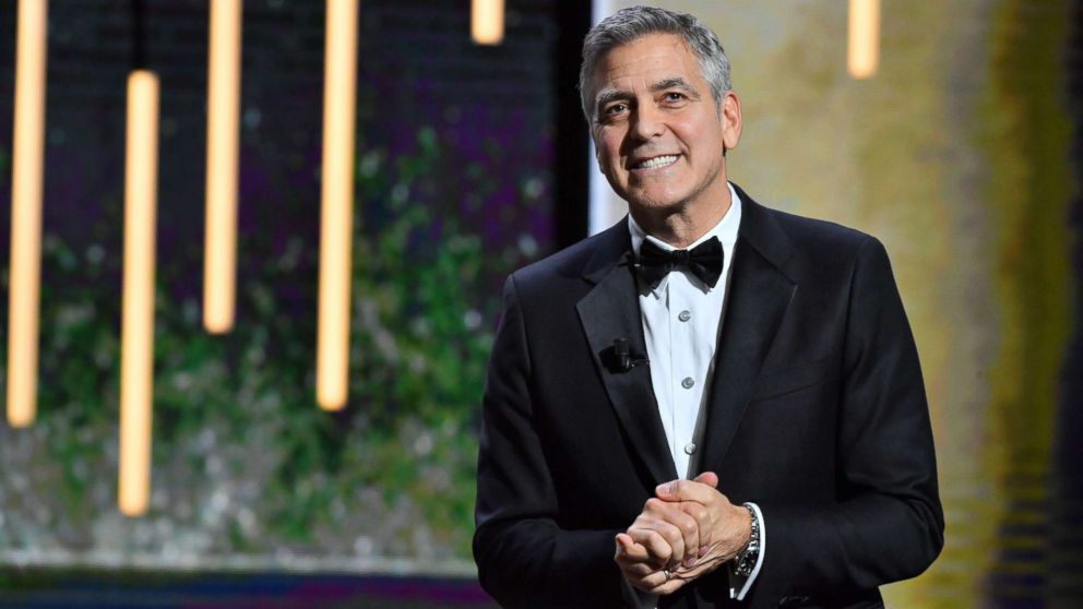 George Clooney attends an award ceremony in Paris, Feb. 24, 2017.