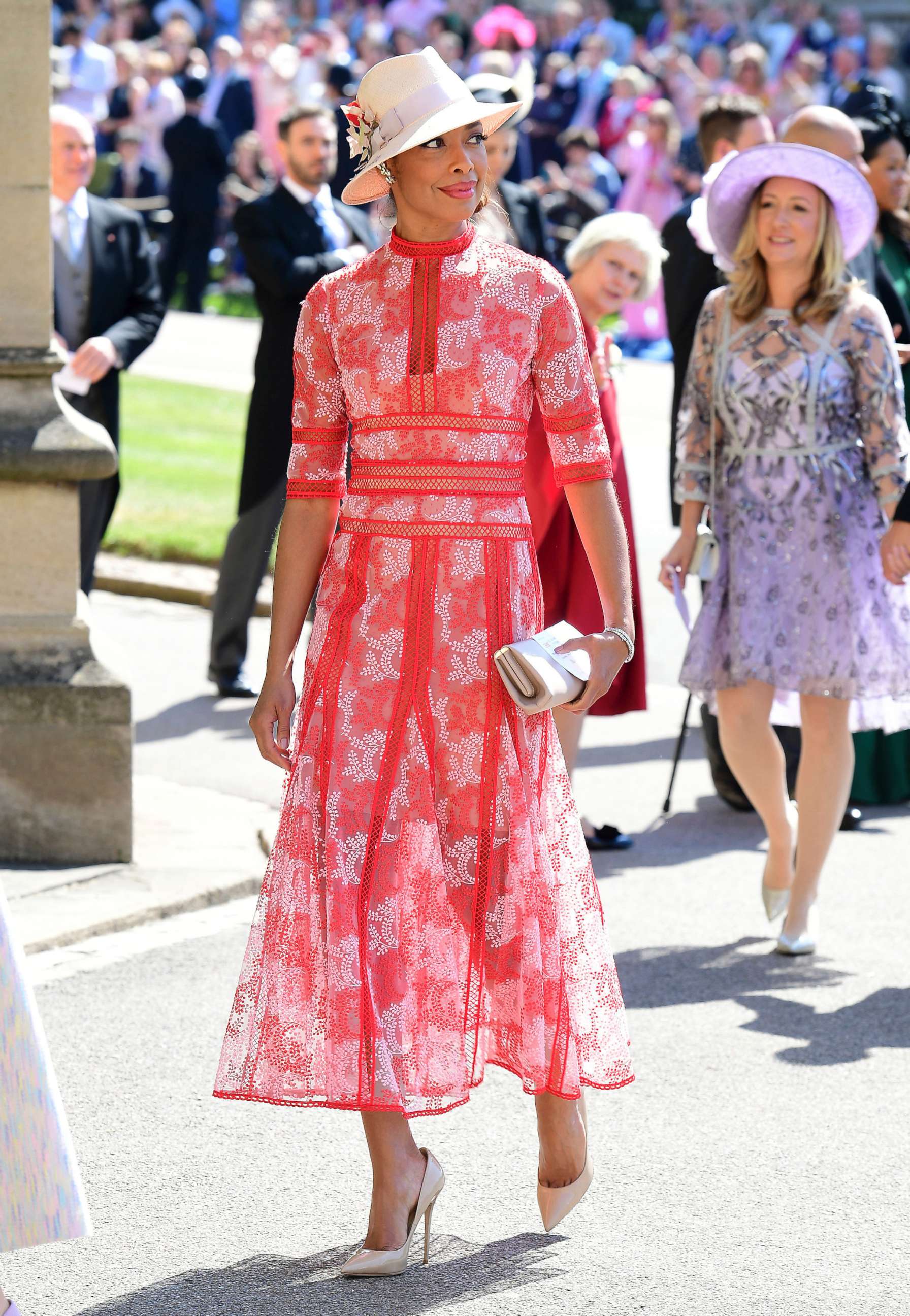 PHOTO: Gina Torres arrives for the wedding ceremony of Prince Harry and Meghan Markle at St. George's Chapel in Windsor Castle in Windsor, May 19, 2018.