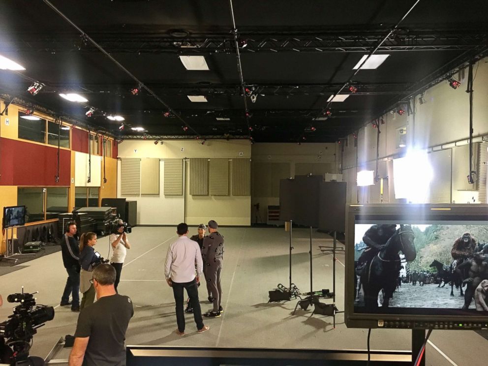 PHOTO: ABC News' Ginger Zee experiments with the motion capture technology used to create primates in the "Planet of the Apes" series at Weta Digital, Peter Jackson's the special effects company in Wellington, New Zealand. 