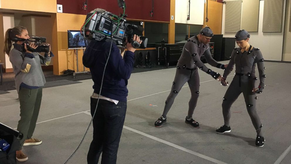 PHOTO: ABC News' Ginger Zee experiments with the motion capture technology used to create primates in the "Planet of the Apes" series at Weta Digital, Peter Jackson's the special effects company in Wellington, New Zealand. 