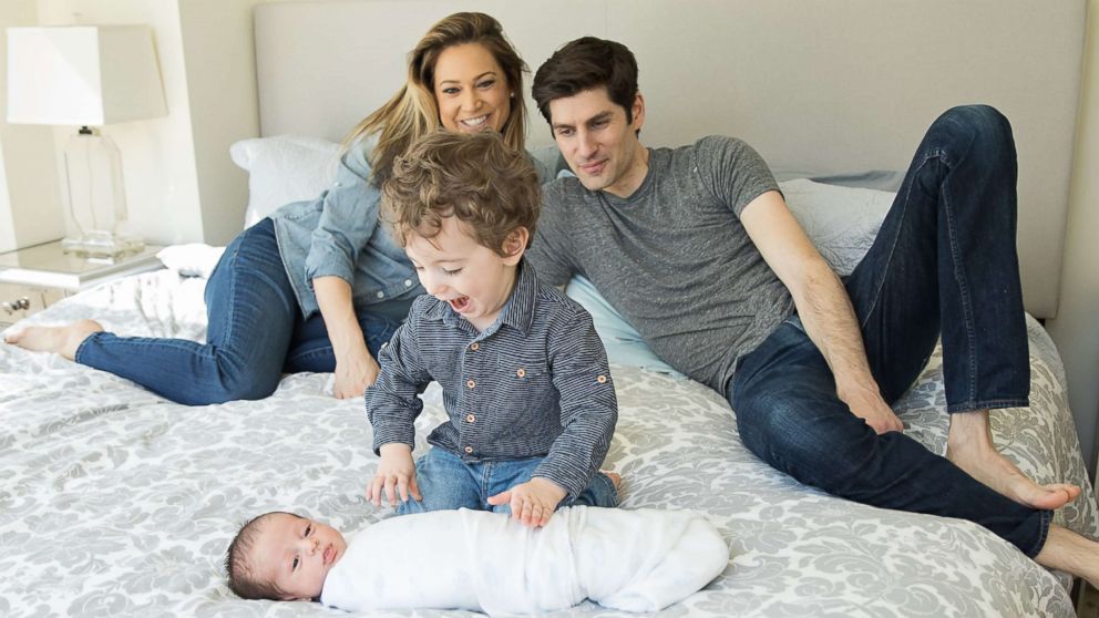 PHOTO: Ginger Zee poses with her husband, Ben Aaron, and their sons, Miles and Adrian.