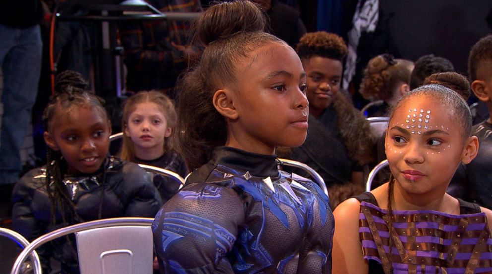 PHOTO: Young fans from "GMA's" live audience do a Q&A with actress Letitia Wright.