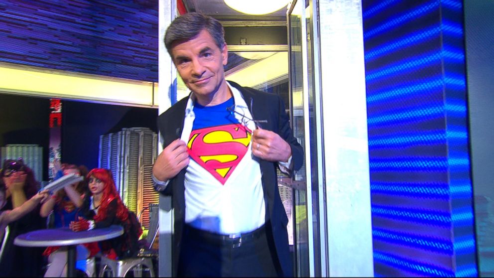 PHOTO: "Good Morning America" co-anchor George Stephanopoulos dressed as Clark Kent for the "GMA" Halloween show of superheroes.