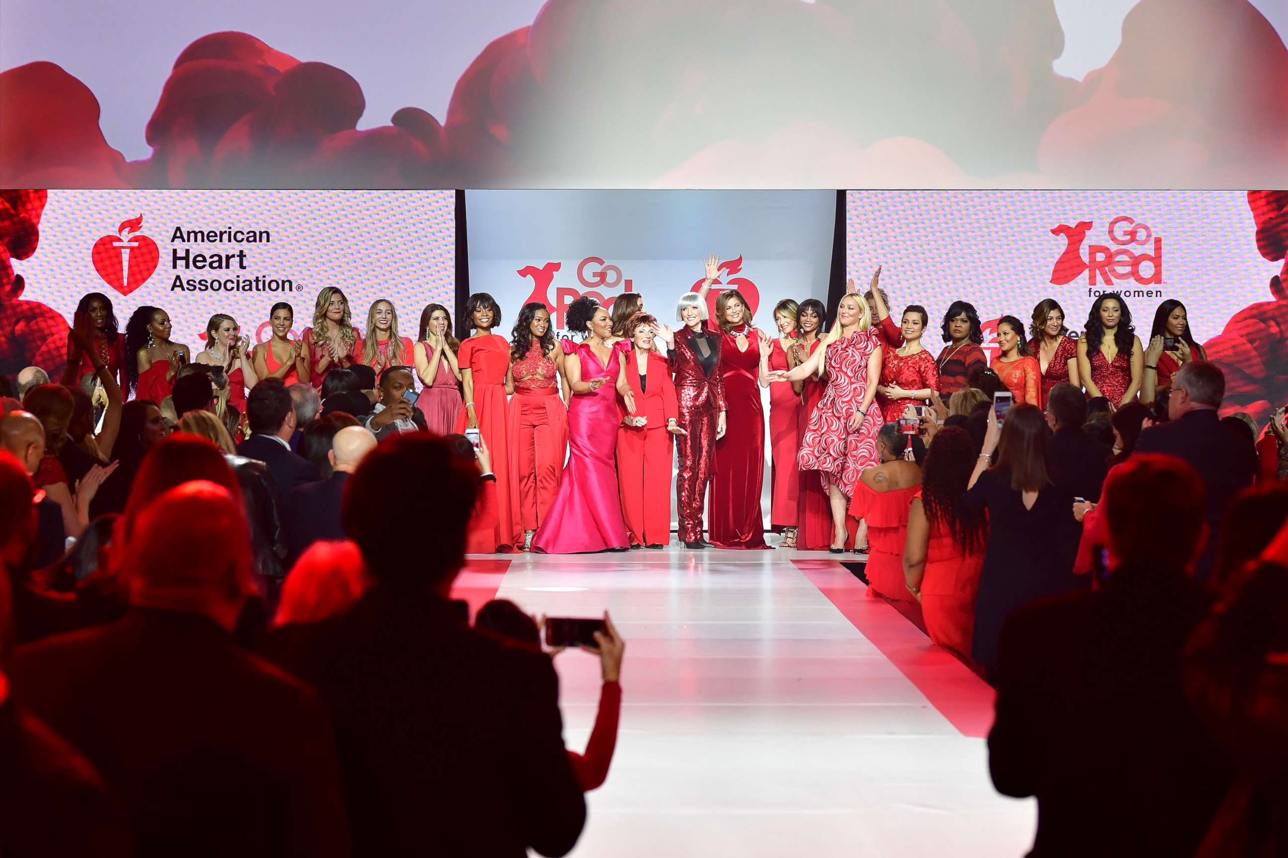 PHOTO: A view of the runway during the American Heart Association's Go Red For Women Red Dress Collection 2018 presented by Macy's class photo at Hammerstein Ballroom, Feb. 8, 2018 in New York City.  