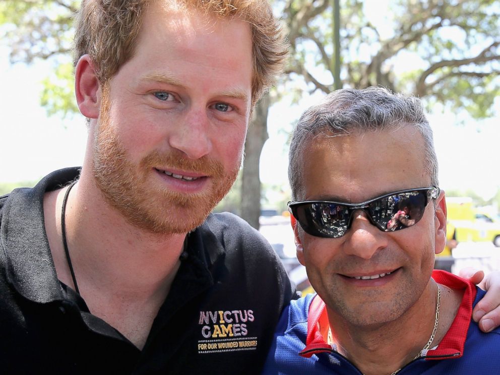 PHOTO: Prince Harry with Team USA Ivan Castro at the road cycling event during the Invictus Games Orlando 2016 at ESPN Wide World of Sports on May 9, 2016 in Orlando, Fla. rehabilitation.