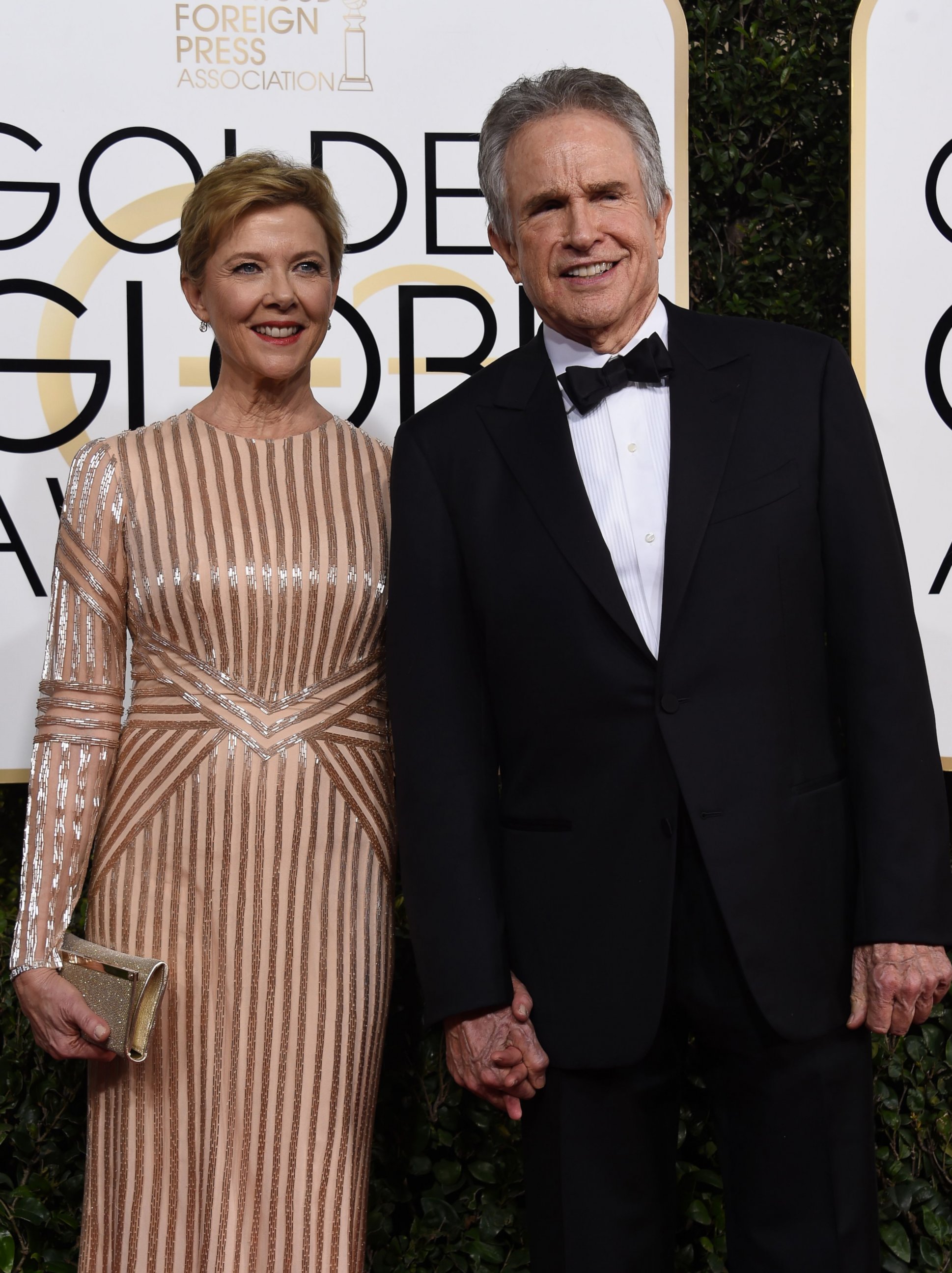 PHOTO: Annette Bening and Warren Beatty arrive at the 74th annual Golden Globe Awards, Jan. 8, 2017, at the Beverly Hilton Hotel in Beverly Hills, Calif.