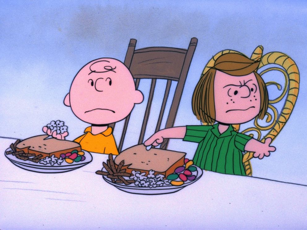 PHOTO: Characters Charlie Brown and Peppermint Patty are pictured in a still from "A Charlie Brown Thanksgiving."