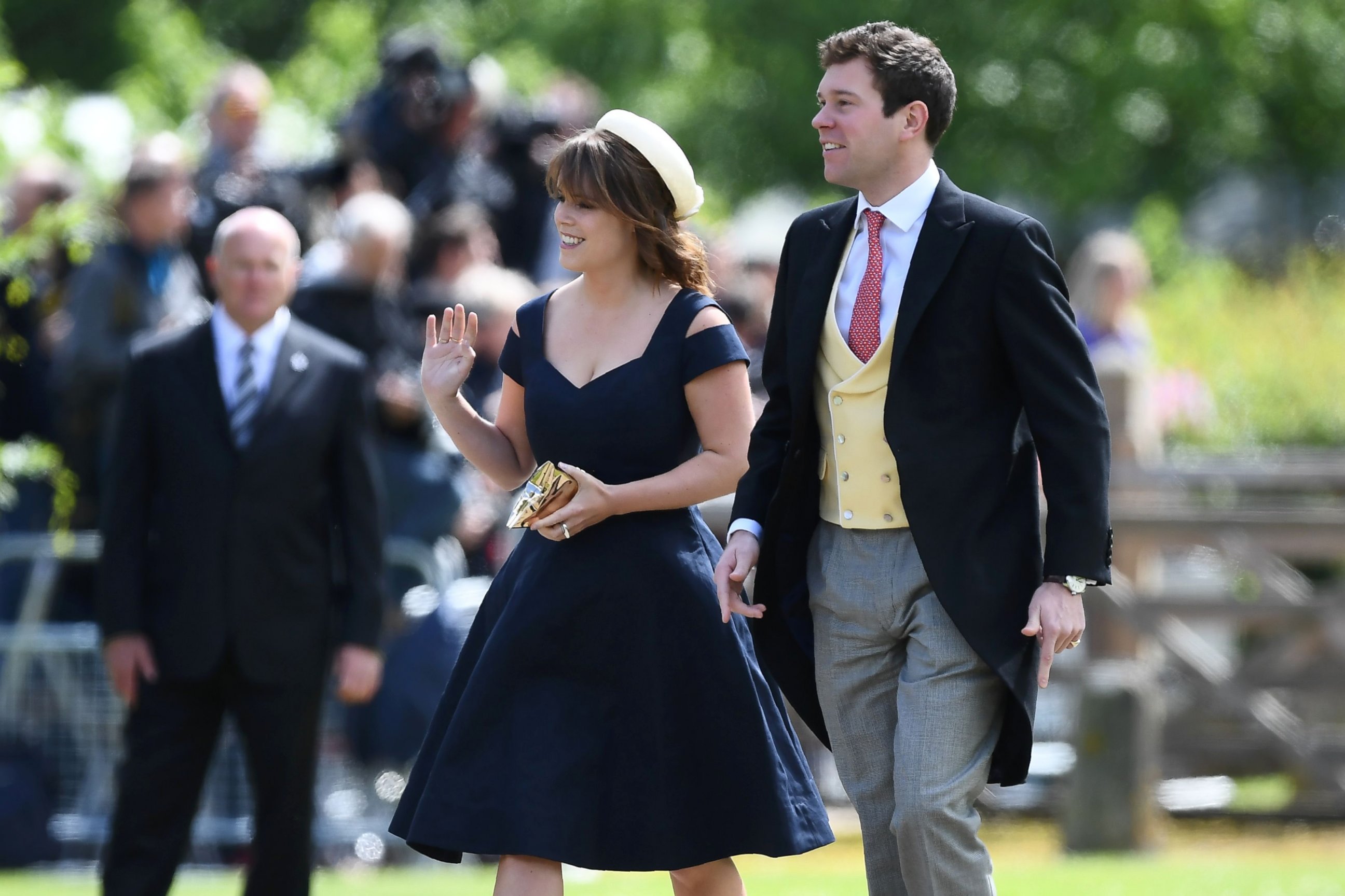PHOTO: Britain's Princess Eugenie arrives for the wedding of Pippa Middleton and James Matthews at St Mark's Church in Englefield, west of London, on May 20, 2017.