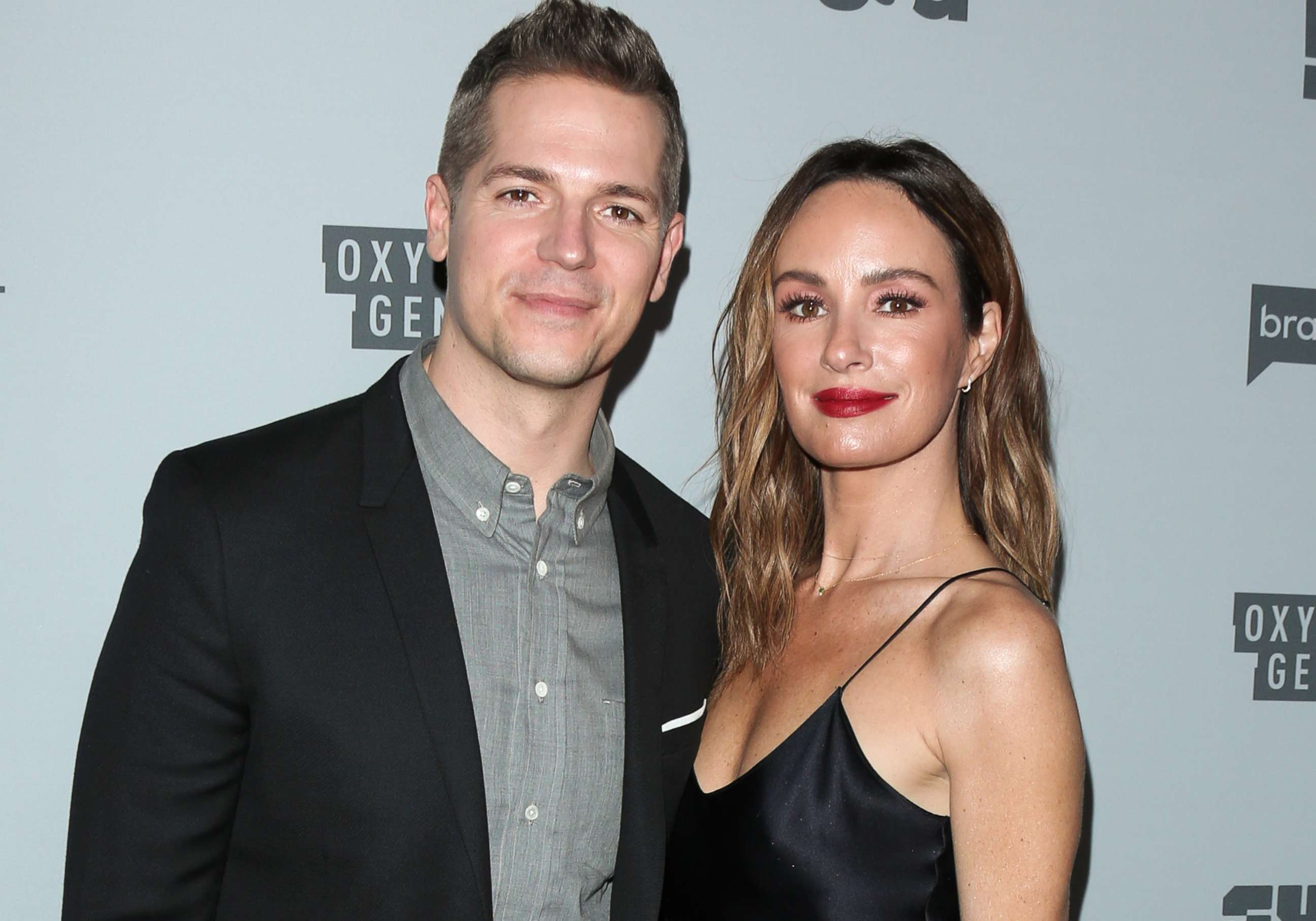 TV personalities Jason Kennedy, left, and Catt Sadler attend NBCUniversal's press junket at Beauty & Essex on November 13, 2017 in Los Angeles, Calif.