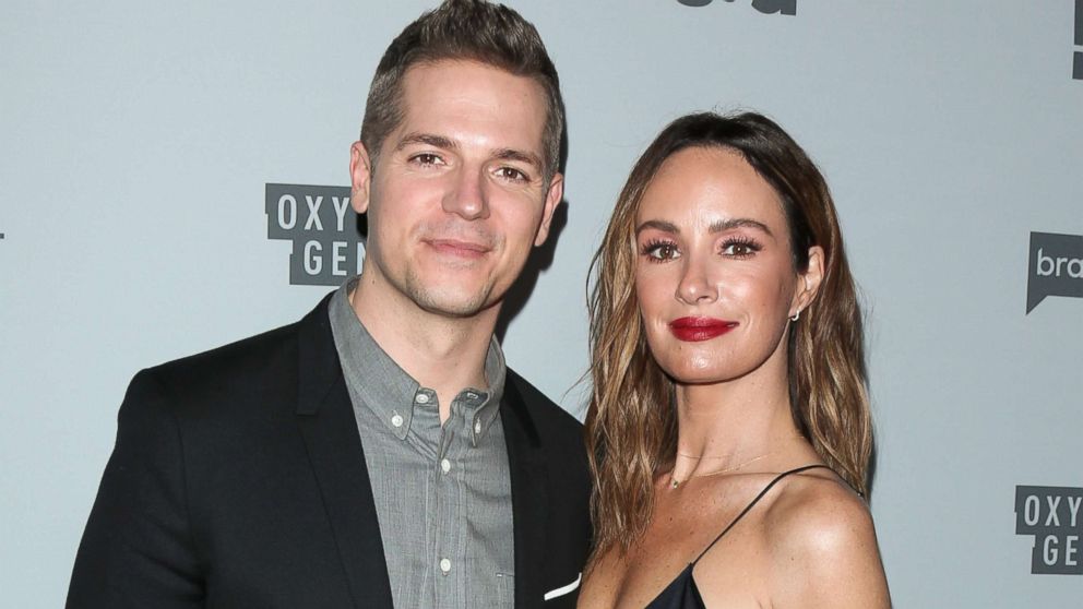 TV personalities Jason Kennedy, left, and Catt Sadler attend NBCUniversal's press junket at Beauty & Essex on November 13, 2017 in Los Angeles, Calif.