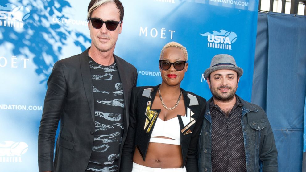 Fitz And The Tantrums band members (L-R) Michael Fitzpatrick, Noelle Scaggs and James King attend the 14th Annual USTA Opening Night Gala, August 25, 2014 in New York City.