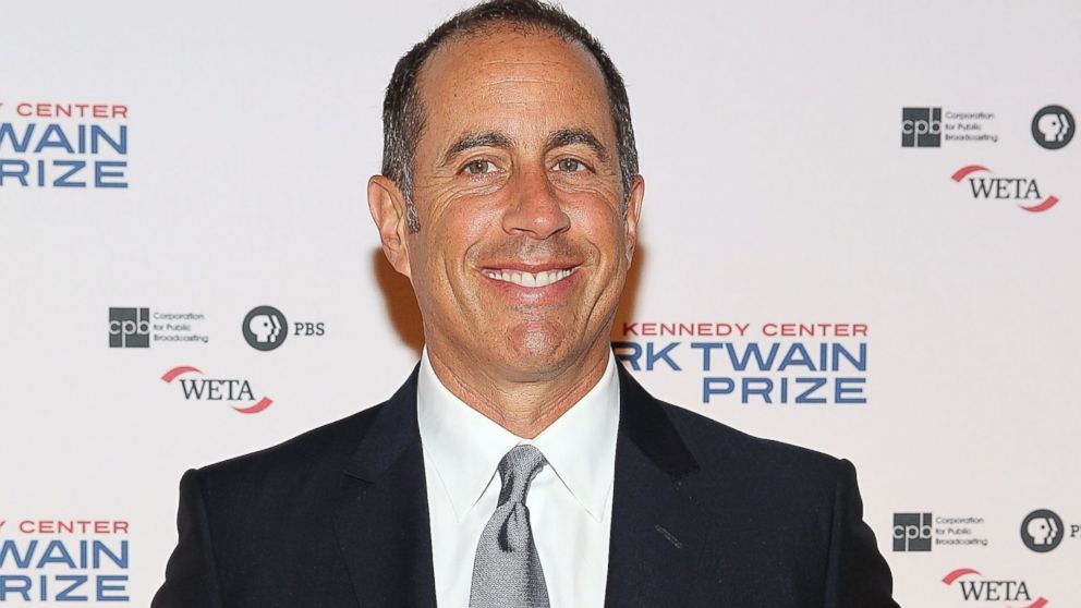 PHOTO: Jerry Seinfeld arrives at the 2014 Kennedy Center's Mark Twain Prize For American Humor honoring Jay Leno at The Kennedy Center on Oct. 19, 2014 in Washington, DC.