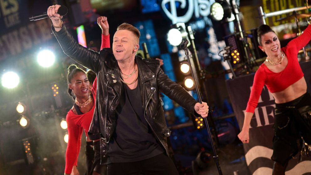 Macklemore and Ryan Lewis perform at Dick Clark's New Year's Rockin' Eve with Ryan Seacrest 2014 on December 31, 2013 in New York, New York.
