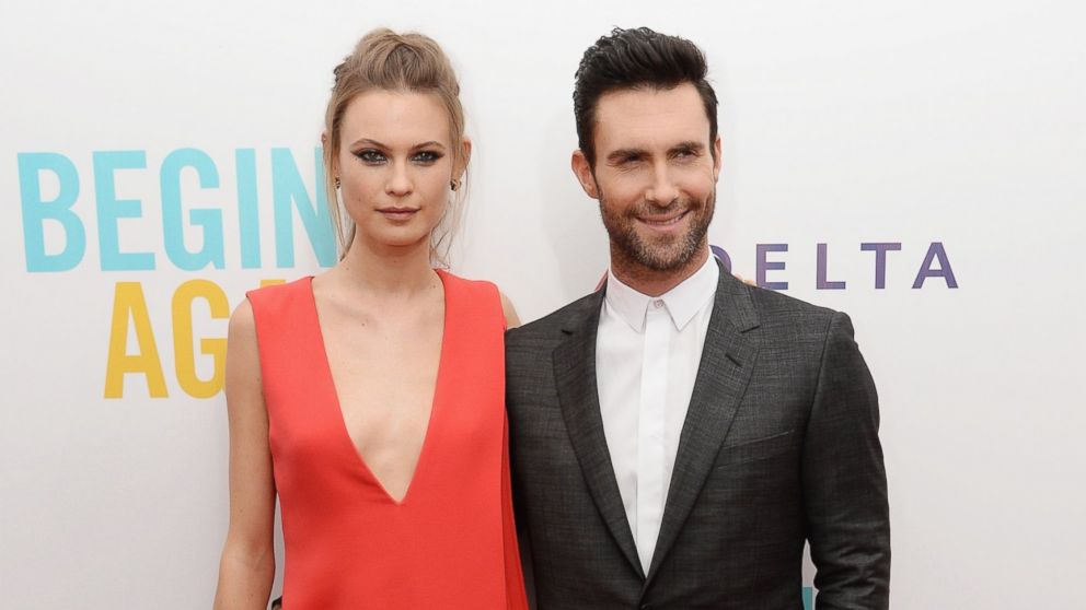 PHOTO: Model Behati Prinsloo and Adam Levine attend the "Begin Again" premiere at SVA Theater on June 25, 2014 in New York City. 