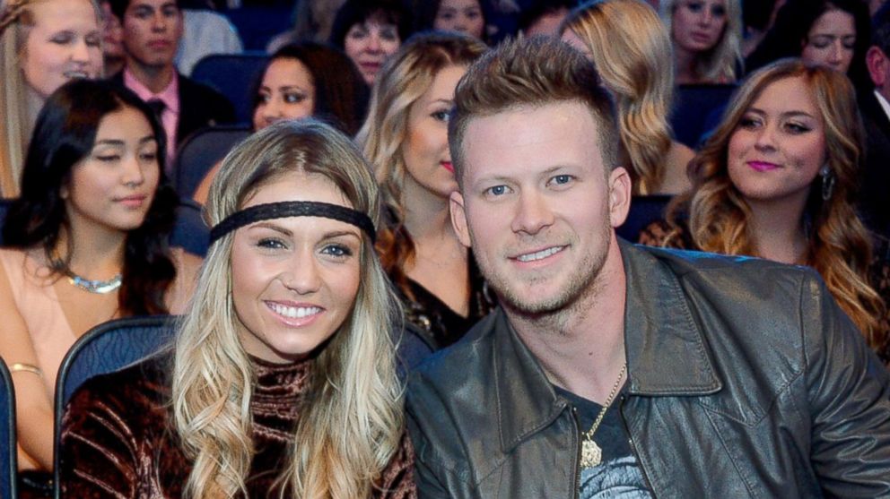 Brian Kelley and Brittney Marie Cole attend the American Music Awards on November 24, 2013 in Los Angeles, Calif.