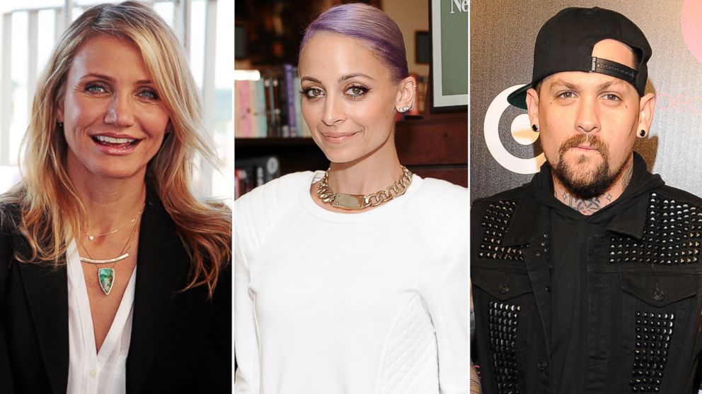 Cameron Diaz, seen left in this June 19, 2014 file photo, Nicole Richie, seen center in this May 12, 2014 file photo, and Benji Madden, seen right in this Jan. 24, 2014 file photo.  