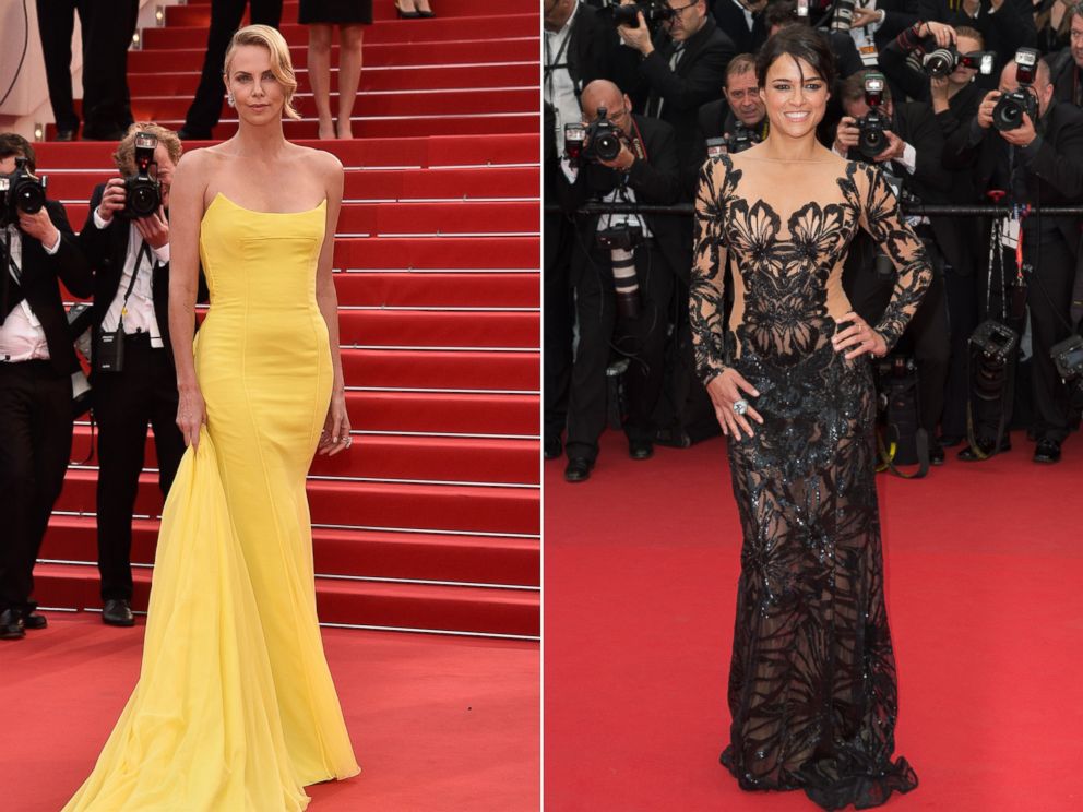 PHOTO: Charlize Theron and Michelle Rodriguez attend the "Mad Max : Fury Road"  Premiere during the 68th annual Cannes Film Festival on May 14, 2015 in Cannes, France.