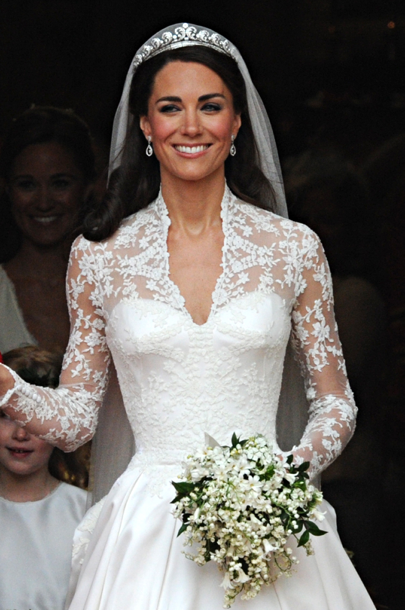 PHOTO: Kate, Duchess of Cambridge following her wedding ceremony on April 29, 2011.  