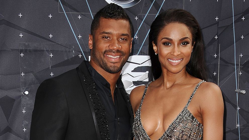 Russell Wilson and Ciara attend the 2015 BET Awards at the Microsoft Theater on June 28, 2015 in Los Angeles.