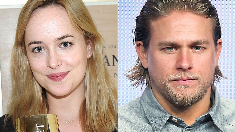 Dakota Johnson, left, attends the USTA Billie Jean King National Tennis Center, Aug. 27, 2013 in New York.     Charlie Hunnam attends the Television Critic Association's Summer Press Tour--FX panel at The Beverly Hilton Hotel, Aug. 2, 2013 in Beverly Hills, Calif.