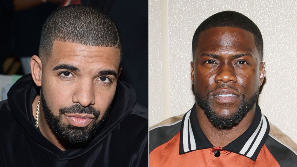 Drake attends the Serena Williams Signature Statement by HSN show on Sept. 15, 2015 in New York. Kevin Hart is seen at Univision Studios promoting the film 'Ride Along 2' on Jan. 6, 2016 in Miami. 