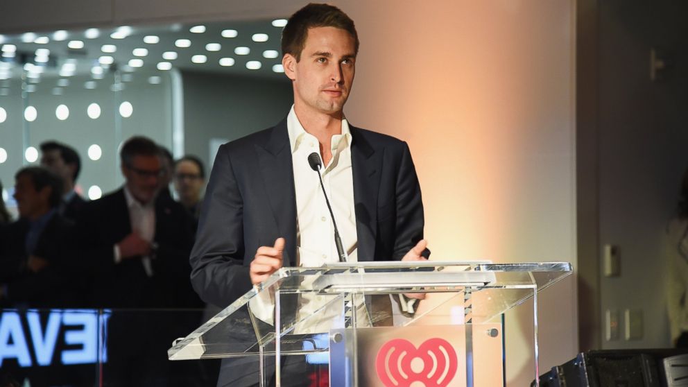 Snapchat co-founder and CEO Evan Spiegel speaks during the iHeartMedia Soundfront at iHeartMedia Headquarters, April 22, 2015, in New York.