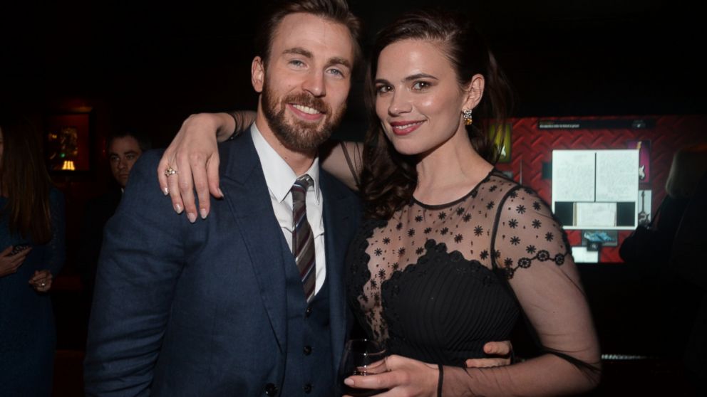 Chris Evans and Hayley Atwell attend the after party for Marvel's "Captain America: The Winter Soldier" on March 13, 2014 in Hollywood, Calif.